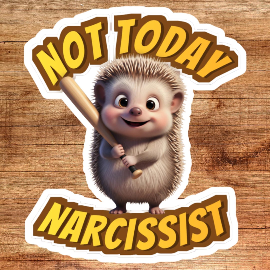 Narcissistic Abuse Awareness Sticker, Funny Hedgehog Kiss-cut Sticker ...