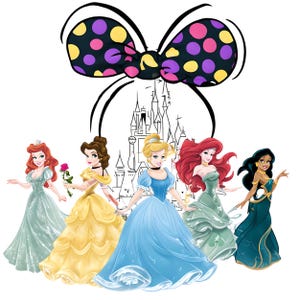 Princess PNG Bundle | Cute Cartoon Princess Clipart Set | Adorable Girl Characters for Crafts, Birthday Designs, Invitations & Cards