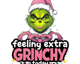 Pink Gefühl Extra Grumpy Today PNG | Rosa Weihnachts Clipart | Lustiges Feiertags-Design | Festliches Hemd Sublimation Download