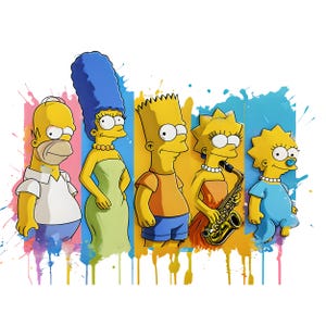 The Simpsons PNG Clipart – Homer, Marge, Bart, Lisa - Digital Download - PNGs for Shirts, Cake Toppers, Birthday Decor & Crafts, Towel, Rugs