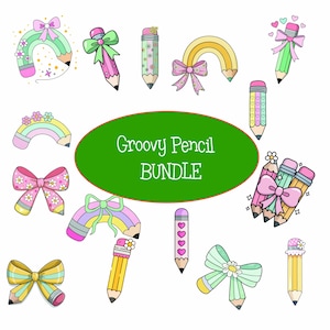 Groovy Bleistift Bogen PNG Lehrer Bleistift Papierbogen, Zurück in der Schule