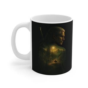 Fantasy Hero Ceramic Mug - Perfect for Fans of Epic Tales, Witcher Lovers, Gift for Adventurers, Cozy Drinkware, Unique Collectible