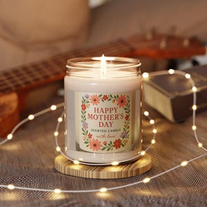 Mother&#39;s Day Personalized Scented Candle, Gift for Mom, Custom Mom Candle, Mother&#39;s Day Gift, Soy Candle