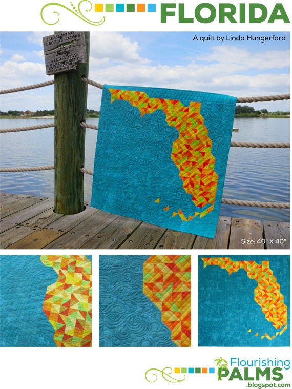 Florida Quilt PRINT Pattern and FABRIC KIT by Linda Hungerford - Etsy