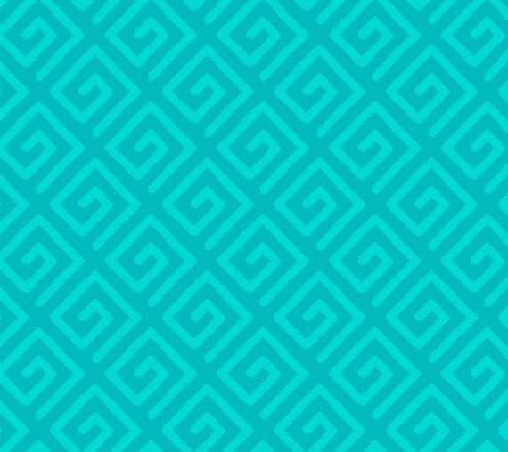 Modern Key Quilt Backing Fabric - Teal
