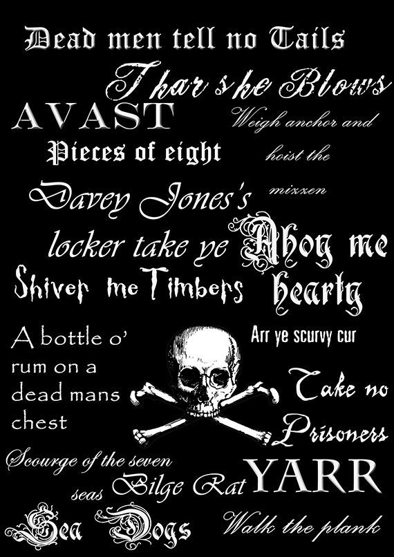 Items similar to Pirates typography print on Etsy
