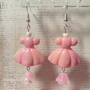 open lace back dress The Annabelle Earrings in Ballet