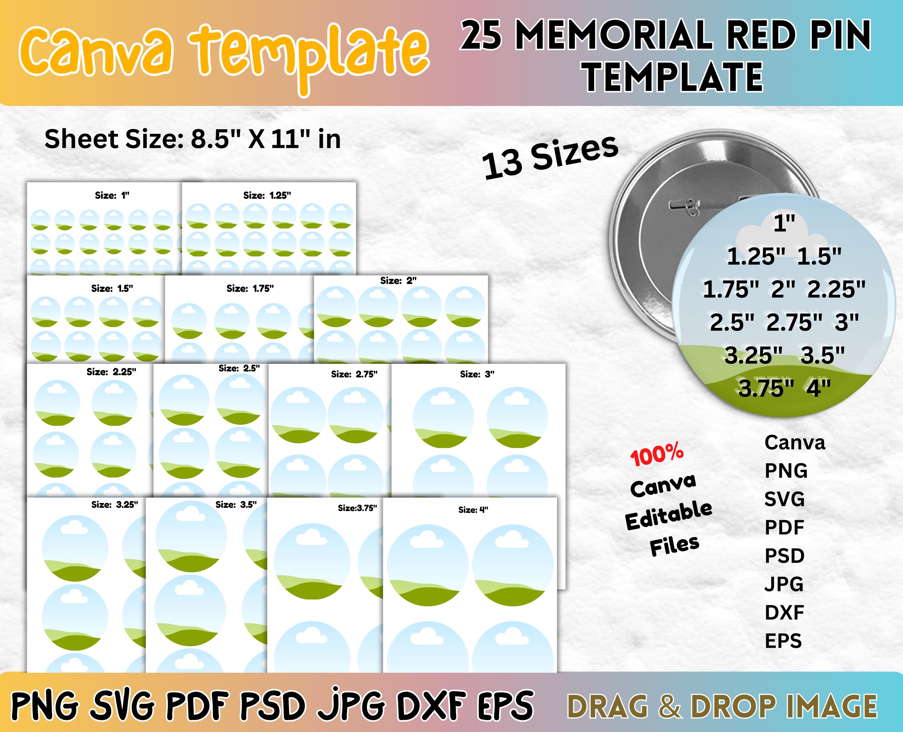 Editable Button Pin Template Bundle • Canva & SVG (digital Download) - Etsy