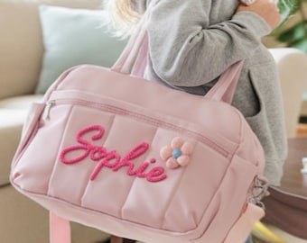 Custom Dance Bag: Handmade with Crochet Name , Cheerleading Gym Bag , Birthday Gift For Girls