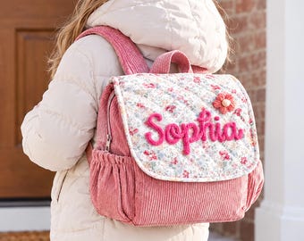 Personalized Mini Kids Backpack – Custom Name Toddler Bag, Preschool Gift for Girls