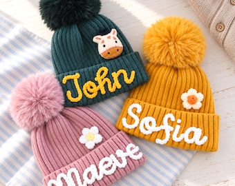 Custom Name Fleece Toddler Beanie: Cozy Personalized Winter Hat