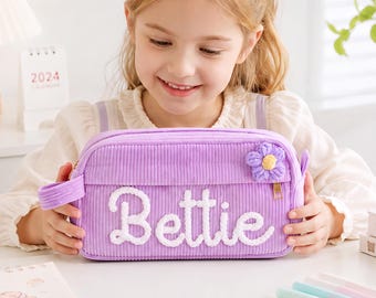 Custom Name Pencil Case For Girls: Back‑To‑School , Toddler Birthday Gift