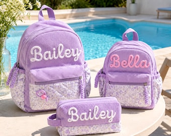 Personalized Set – Backpack and Pencil Case - Small / Large Size - Back To School Gift