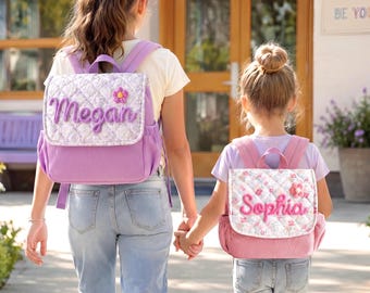 Custom Yarn Name Backpack:  Toddler School Bag for Little Girls, Kindergarten Gift