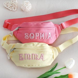 Personalized Kids Canvas Fanny Pack | Letter Patch Purse | Custom Kids Mini Belt Bag | Crossbody Bag For Girl/Boy | Todddler Gifts