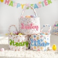 Personalized Easter Basket: Quilted Spring Egg Hunt Bucket,Boys Girls Easter Baskets