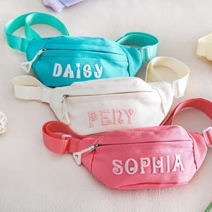 Personalized Todddler Gifts | Kids Canvas Fanny Pack | Letter Patch Purse | Custom Kids Mini Belt Bag | Crossbody Bag For Girl/Boy