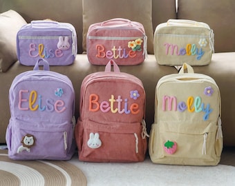 Personalized Kids Backpack Lunch Bag - Lightweight Toddler Book Bag for Ages - Back to School Kit  - Birthday Gift For Girls / Boys