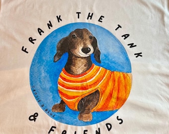 T-shirt Frank the Tank & Friends, shirt Frank the Tank Friends, shirt schattig hondenliefhebber, grafisch T-shirt retro hond, schattig kindershirt