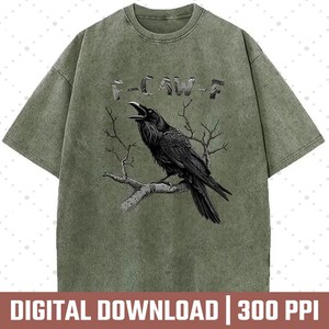 F-Caw-F PNG SVG – Funny Gothic Raven Design, Crow Digital Art, Printable Bird Clipart, Dark Bird Humor
