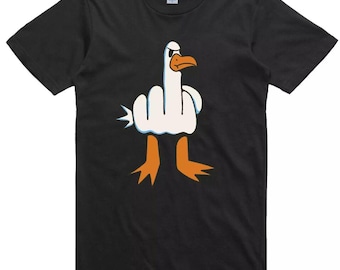 Rude Seagull Design Regular Fit 100 Cotton Tee Short Sleeve All Size T-Shirt