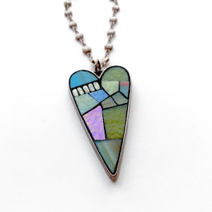 Mosaic Heart Pendant with Chain