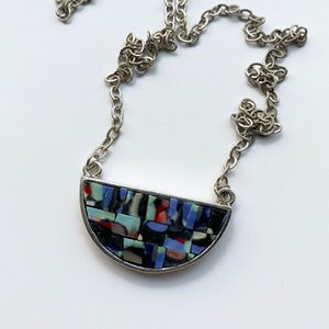 Wasser Glass Mosaic Pendant with Chain