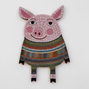 Mosaic Pig Wall Hanging