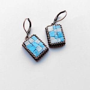 Mosaic Earrings with 24K Italian Gold Smalti