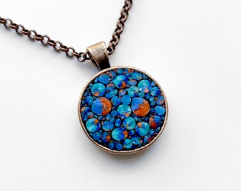 Micro Mosaic Pendant with Chain