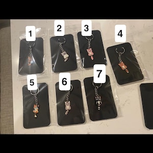 dangle tail kitty keychains