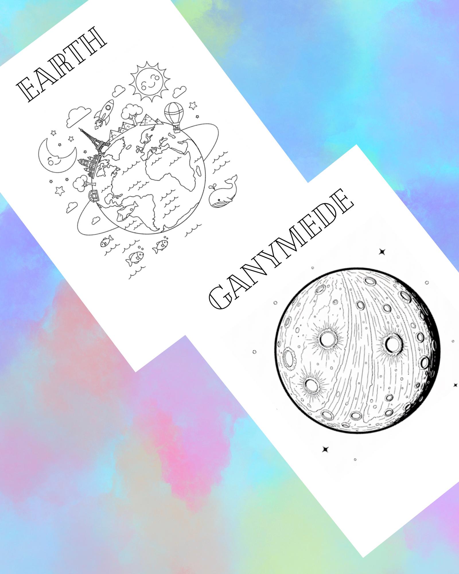 Solar System Coloring Page: Planets Printable Activity (digital PDF) - Etsy