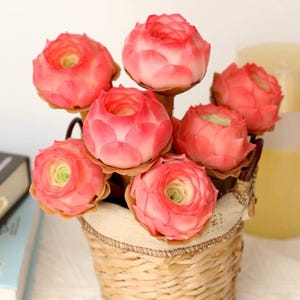 Handmade Clay Succulent Mountain Rose: Faux Plant Desk Decor
