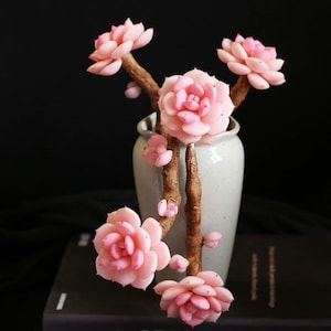 Handmade Clay Succulent - Echeveria &#39;White Tea&#39; - Faux Plant Decor