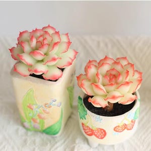 Handmade Clay Succulent: Faux Plant for Desk or Terrarium