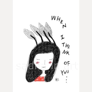 Printable  Confession Card – “When I Think of You”  in Korean & English | Postcard + Foldable A5( JPEG FILE only)