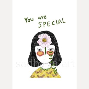 Printable  Encouragement Card – “You Are Special”  in Korean & English | Postcard + Foldable A5( JPEG FILE only)
