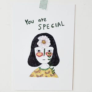 Encouragement Card – “You Are Special”  in Korean & English | Postcard + Foldable A5( JPEG FILE only)