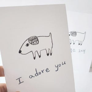 Printable  Confession Card – “I adore you ” in Korean & English  | Postcard + Foldable A5( JPEG FILE only)