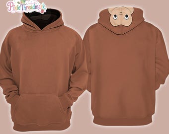 Curious George 3D Costume Hoodie, Cute Monkey Face Costume Sweatshirt, Funny Curious George Halloween Costume, Curious George Apparel