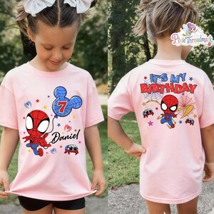 Personalized Spidey Birthday T-Shirt, Custom Spiderman It's My Birthday Tee, Spidey and His Amazing Friends, Birthday Boy Gifts Bild 3