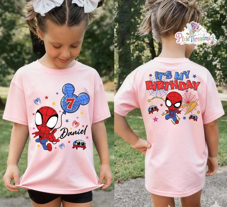 Personalized Spidey Birthday T-Shirt, Custom Spiderman It's My Birthday Tee, Spidey and His Amazing Friends, Birthday Boy Gifts Bild 3