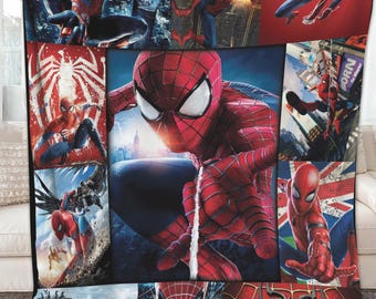 Spiderman Blanket, SpiderMan Blanket Quilt Gift For Fans, Avengers Super Hero Blanket, Superhero Christmas Gift For Kids