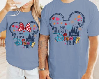 Custom My First Disneyland Trip 2026 Shirt, Mickey Minnie Couple Shirt, Family Trip 2026, Disneyland Vacation Family Matching Tee