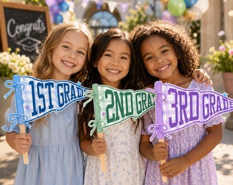 First Day of School Pennant Flag Prop, Back to School Sign, School Prop for Kids, 1st Day of School Flag, Pennant Flag Decoration