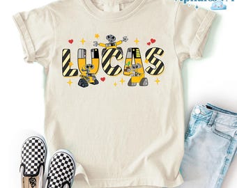 Wall-E Custom Name Shirt, Custom Name Wall-E T-Shirt, Pixar Wall E Shirt, WDW Family Matching Shirts, Custom Kid Name Tees