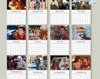 Back to the Future 1985 Wall Calendar | Wall Calendar 2026 | Back to the Future Movie | 2026 Calendar | Retro Movie Fan Calendar