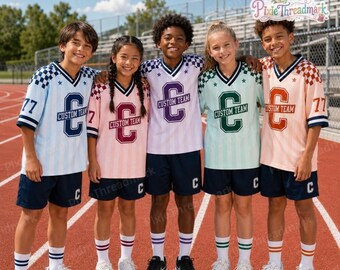 Custom Football Team Jersey, Personalized Name Number Logo Shirt, Kids Youth Sports Jersey, Game Day Outfit, Team Fan Birthday Gift