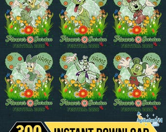 Arquivo PNG personalizado do Mickey e companhia para o Festival Internacional de Epcot 2026 para download, Festival de Flores e Jardins do Epcot personalizado, Sublimação PNG