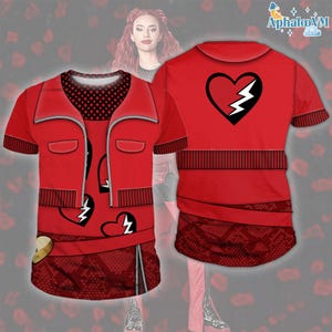 Descendants Red All Over Print Hoodie, Descendants The Rise of Red Costume, Descendants Halloween Cosplay Costume, Disneyland Halloween